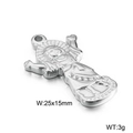 Ciondolo Madonna in acciaio al titanio argento, gioiello religioso, 25x15mm - Stile Ritratto Vergine Maria Colore Acciaio(KLJ2631-Z) / 25*15mm