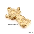 Collana in acciaio al titanio con ciondolo dorato della Vergine Maria, 25x15mm e 3g - Stile Ritratto Vergine Maria Colore Oro(KLJ2632-Z) / 25*15mm