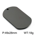 Colgante de placa militar ovalada de acero titanio negro, talla 49x28mm y peso 18g - Pulido 49*28mm / Negro