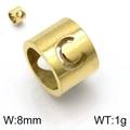 Perla cilindrica in acciaio al titanio dorato 8mm con intaglio a C lucido - Stile Lettera C Oro (KLJ1324-Z)