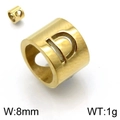 Ciondolo cilindrico con lettera D traforata in acciaio al titanio dorato, charm da 8mm - Stile Lettera D Oro (KLJ1325-Z)