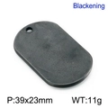 Minimalist black military tag pendant in titanium steel, size 39x23mm and 11g weight - Brushed 39*23mm / Black