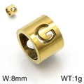 Golden titanium steel hollow G letter cylindrical pendant charm for DIY jewelry 8mm - Gold Letter G Style (KLJ1328-Z)
