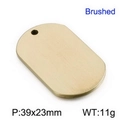 Brushed golden titanium steel military tag pendant 39x23mm with rectangular round edges - Brushed 39*23mm / Gold