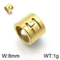 Golden titanium steel cylinder charm with hollow H-letter design and 8mm width - Gold Letter H Style (KLJ1329-Z)