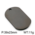 Minimalist black stainless steel dog tag pendant, 39x23mm size and 11g weight variant - Polished 39*23mm / Black