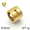 Gold-plated titanium steel hollow heart and letter I cylinder charm bead, 8mm width - Gold Letter I Style (KLJ1330-Z)