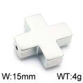 Ciondolo a croce in acciaio inossidabile argento da 15 mm di larghezza e 4 g di peso - 15mm / Colore Acciaio (KLJ5661-Z)