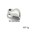 Polierter Herzanhänger aus Edelstahl für DIY-Schmuck, Größe 12x10mm und Gewicht 1g - 12*10mm / Silber Herz Stil (KLJ2563-Z)