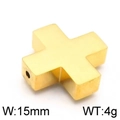 Perlina a croce dorata in acciaio inossidabile 15mm per creazione di gioielli fai da te - 15mm / Oro (KLJ5662-Z)