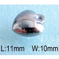 Ciondolo a cuore in acciaio inossidabile argento lucido con misure di 11 mm per 10 mm - Colore Acciaio 11x10mm(KLJ6747-Z)