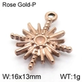 Colgante de estrella en acero inoxidable oro rosa 16x13mm para creación de joyas - 16*13mm / Oro rosa