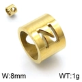 Golden 8mm stainless steel cylinder pendant with hollow letter N for custom jewelry - Gold Letter N Style (KLJ1334-Z)