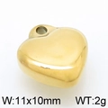 Piccolo ciondolo a cuore dorato 11x10mm in acciaio inossidabile lucido - Oro 11x10mm(KLJ4900-Z)