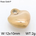 Mini ciondolo a cuore in acciaio inossidabile oro rosa, misura 12x10mm e stile moderno - Oro Rosa 12x10mm(KLJ4989-Z)