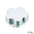Colgante de flor en acero inoxidable plateado 14mm con cinco pétalos y peso de 4g - 14mm / Color Acero (KLJ2616-Z)