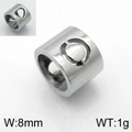 8mm hohler Silber-Zylinderanhänger aus Edelstahl für Hip-Hop-Schmuckaccessoires - Buchstabe O (KLJ1310-Z)