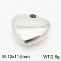 Ciondolo a cuore in acciaio inossidabile lucido, charm minimalista da 12x11,5 mm - Colore Acciaio 12x11.5mm(KLJ8289-Z)