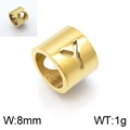8mm gold titanium cylinder pendant with letter Y and heart cutout weighing 1g - Gold Letter Y Style (KLJ1346-Z)