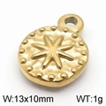 Goldener Edelstahl-Sternanhänger mit gepunktetem Rand in der Größe 13x10mm - KLJ6103-Z / Gold (13*10mm)