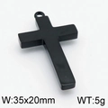 Ciondolo a croce nero opaco in acciaio inossidabile, accessorio minimal da 35x20mm - Nero (KLJ5067-Z) / 20*35mm