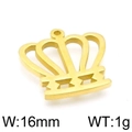 Colgante de corona dorada en acero de titanio, ancho 16mm y peso 1g para collares DIY - 16mm / Estilo Dorado (KLJ3869-Z)