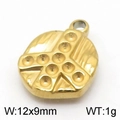 Colgante de huella animal irregular dorado de acero inoxidable para joyería DIY 12x9mm - Dorado (KLJ6100-Z)