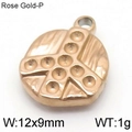 Colgante huella de animal de acero inoxidable oro rosa para joyería DIY - Oro Rosa (KLJ6101-Z)