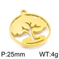 Colgante Árbol de la Vida en acero inoxidable dorado, 25mm diámetro y peso 4g - Dorado 25mm