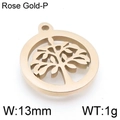Colgante árbol de la vida hueco de 13mm en acabado oro rosa para joyas - 13mm(KLJ4327-Z) / Oro rosa