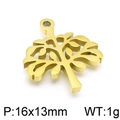 Ciondolo Albero della Vita in acciaio inossidabile dorato, gioiello 16x13mm - Mini Albero Vuoto-Oro (KLJ4284-Z)