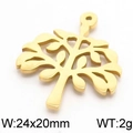 Ciondolo albero della vita dorato in acciaio inossidabile da 24x20mm e peso di 2g - Albero Della Vita Regolare-Oro (KLJ5792-Z)