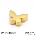Colgante mariposa dorado de acero titanio con circón, tamaño 15x10mm y peso 2,7g - Mariposa Color Dorado (KLJ6913-Z) / 15x10mm