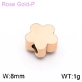 Colgante de flor en acero de titanio oro rosa accesorio de 8mm de ancho - Flor Oro Rosa (KLJ6899-Z) / 8mm
