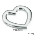 Accessorio in metallo a cuore cavo argento 35x35mm e peso 11g su sfondo bianco - 35*35mm / Acciaio (KLJ111-Z)
