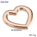 Colgante de metal en forma de corazón hueco oro rosa de 35x35mm y un peso de 11g - Oro Rosa Sin Agujero (KLJ2680-Z)