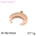 Colgante de luna en oro rosa, accesorio de acero de titanio 16x15mm para hacer joyería - 16*15mm / Oro rosa