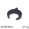 Colgante de luna creciente negra minimalista de acero de titanio para joyas de 16x15mm - 16*15mm / Negro
