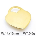 Polished gold heart charm pendant in 14x13mm size for DIY jewelry making accessories - 14x13mm / Gold