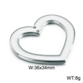 Pendente cuore minimalista in acciaio inossidabile argento 36x34mm per gioielli fai-da-te - Colore Acciaio (KLJ073-Z) / 36*34mm