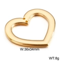Colgante de corazón en acero inoxidable dorado con dos orificios, de 36x34mm - Dorado Doble Agujero (KLJ2671-Z)