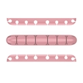 Set of three pink silicone cable organizers with 7 slots for desk wire management - CR08 (7 Slots) / Pink