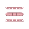 Set of three pink silicone cable organizers with 5 slots for desk wire management - CR06 (5 Slots) / Pink