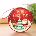Red Christmas Santa Claus coin purse with Merry Christmas print and metal zipper - Round / 7.5*3.5cm / Christmas 6 - Elf Pals
