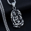Guanyin + Titanium Stalen Ketting