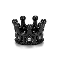 Black crown charm bead with micro-pave zircons for DIY bracelet jewelry making - White Zirconia / Black
