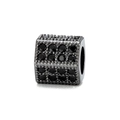 Perla esagonale con zirconi neri micro-pavé e finitura metallica per gioielli fai da te - Nero (Zircone Nero)