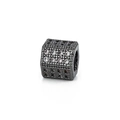 Macro shot of black micro-pave zircon hexagonal beads for DIY jewelry making - Black (White Zirconia)