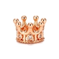 Exquisite rose gold crown charm for bracelets featuring micro-pave cubic zirconia accents - White Zirconia / Rose Gold