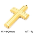 Colgante de cruz de acero inoxidable dorado, dimensiones 49x29mm y peso de 15g - Colgante de Cruz Color Dorado (KLJ8201-Z)